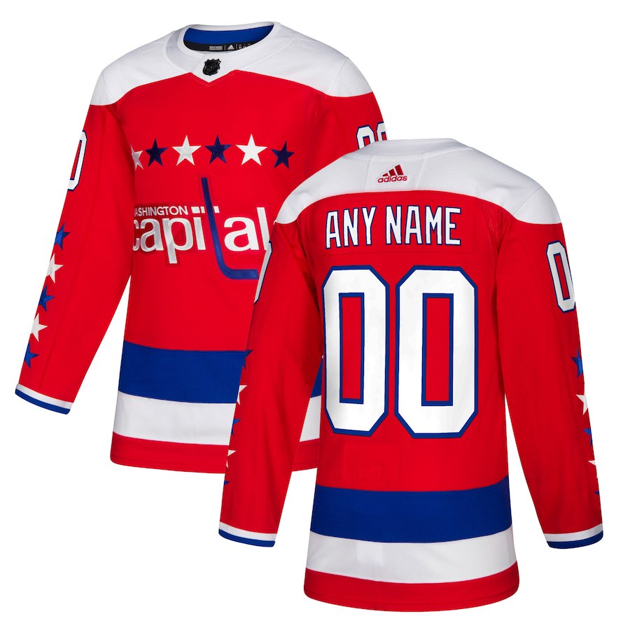 Men NHL adidas Washington Capitals Red Alternate Authentic Custom Jersey->customized nhl jersey->Custom Jersey